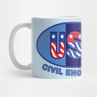 Patriotic Civil Engineer Mug